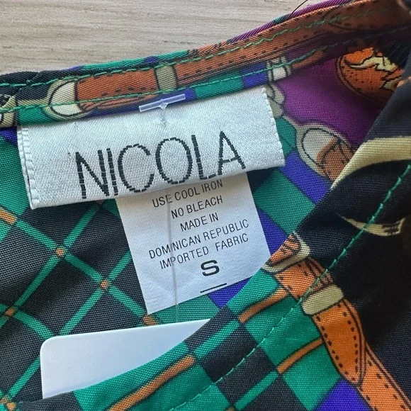 🐎Vintage NWT Nicola Scarf Horse Print Top🐎 - Picture 4 of 7